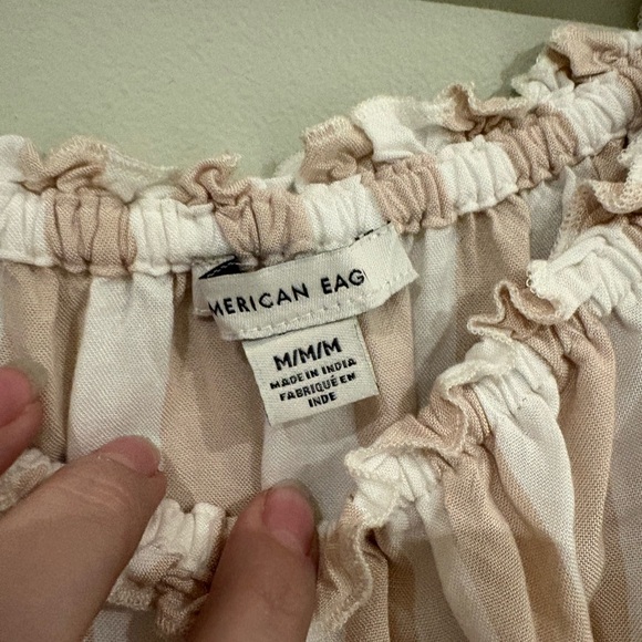 Beachy Striped Off-Shoulder Blouse American Eagle Medium - Picture 4 of 7
